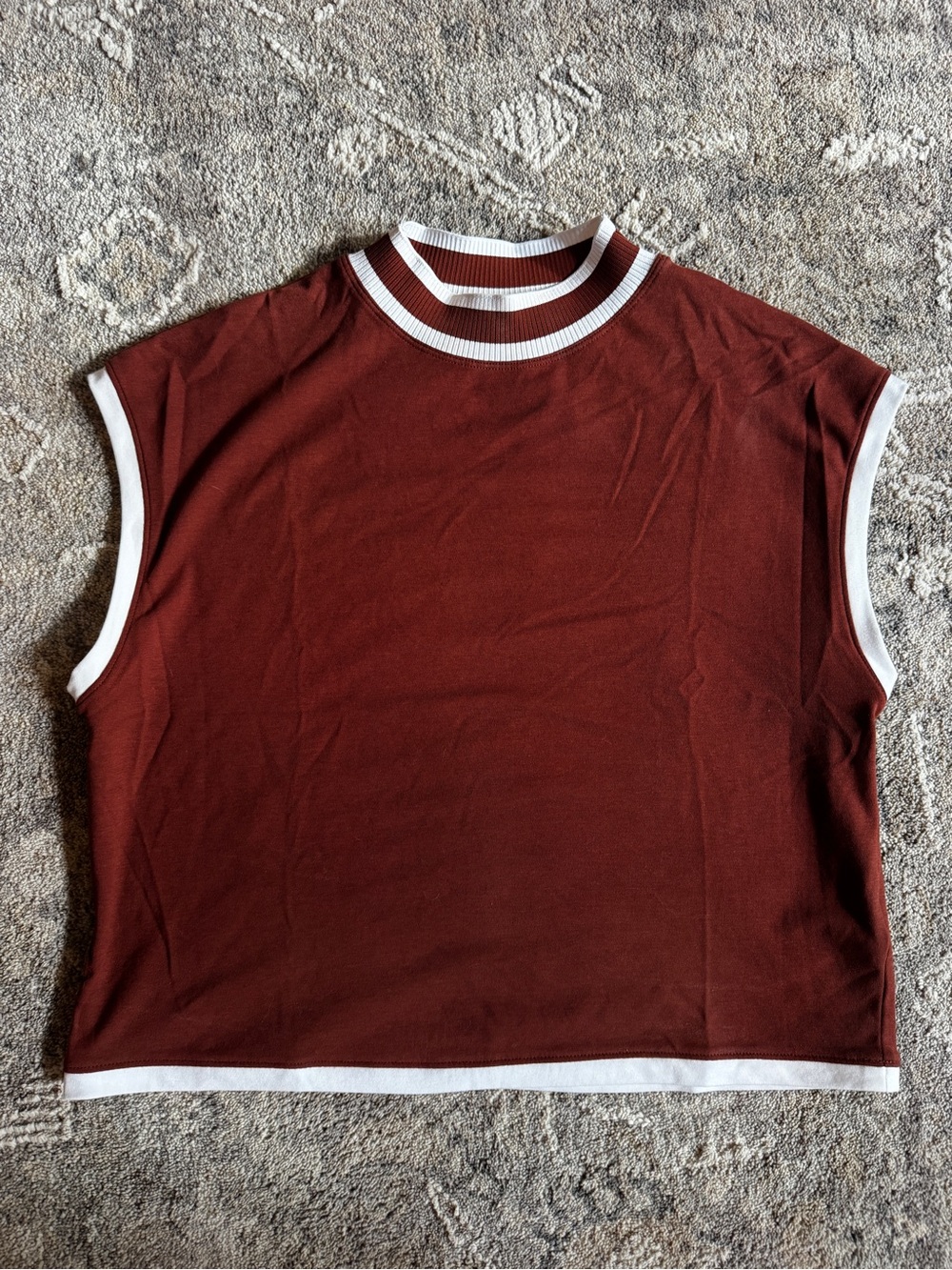 CALIA by Carrie Underwood Rust Tank with White Trim